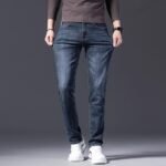 Pantaloni lunghi da uomo 2025 Jeans elasticizzato primavera e autunno casual pantaloni lunghi lisci da uomo in seta di ghiaccio sottile estate - immagine 3
