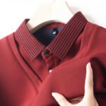 Polo a due pezzi stile t-shirt da uomo a maniche lunghe da papà t-shirt primavera e autunno a lappone sottile alla moda - immagine 9