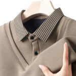 Polo a due pezzi stile t-shirt da uomo a maniche lunghe da papà t-shirt primavera e autunno a lappone sottile alla moda - immagine 10